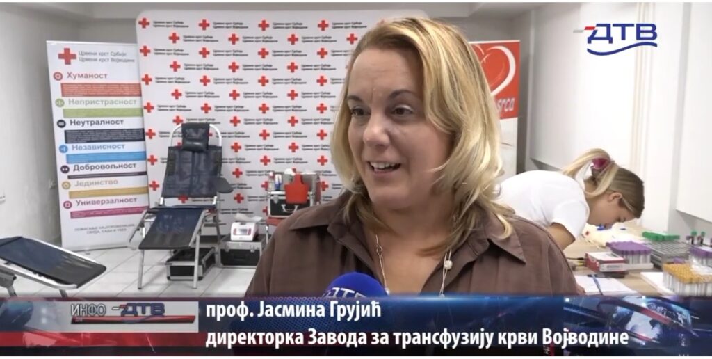 Dobrovoljno davanja krvi u Crvenom krstu Vojvodine.