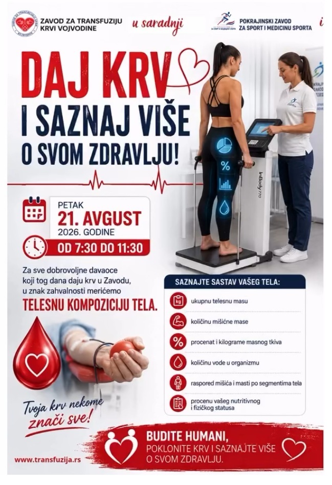 Daj krv i saznaj više o svom zdravlju!